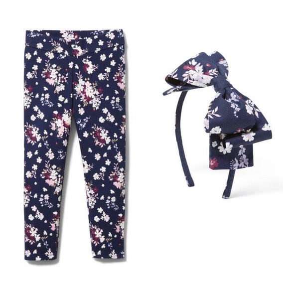 NEW WOT Janie & Jack Ponte Pants & headband bundle - Picture 1 of 4